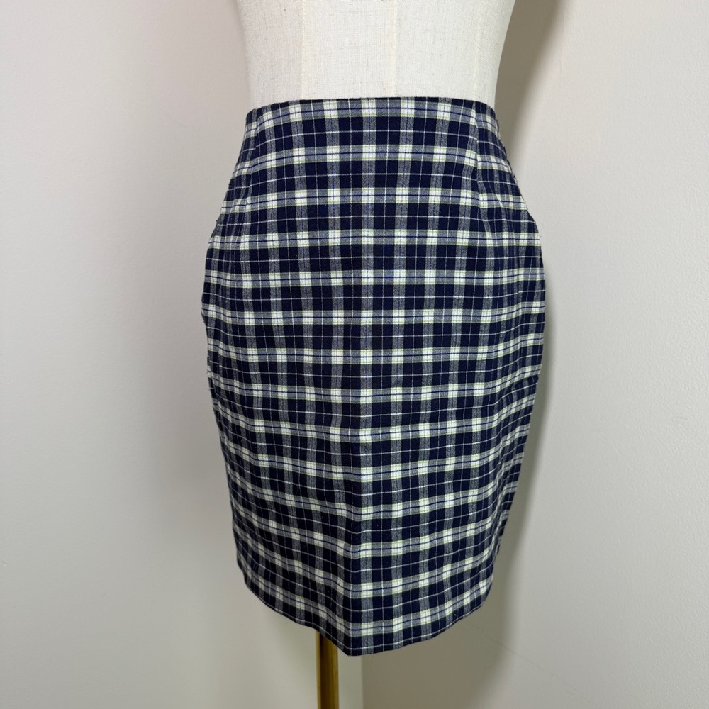 VINTAGE 80s 90s stretch plaid mini SKIRT
